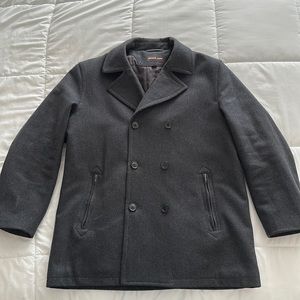 Michael Kors Mens Double Breasted ​Jacket Wool-Blend Pea Coat